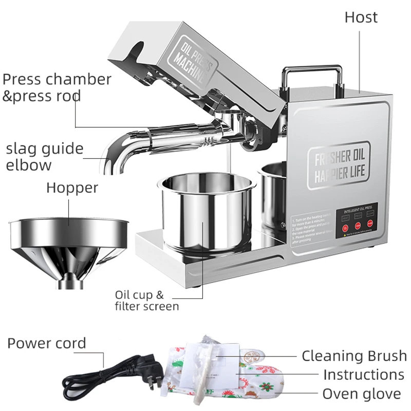 Hot-selling all kinds of seeds Mini automatic oil press Household cold oil press