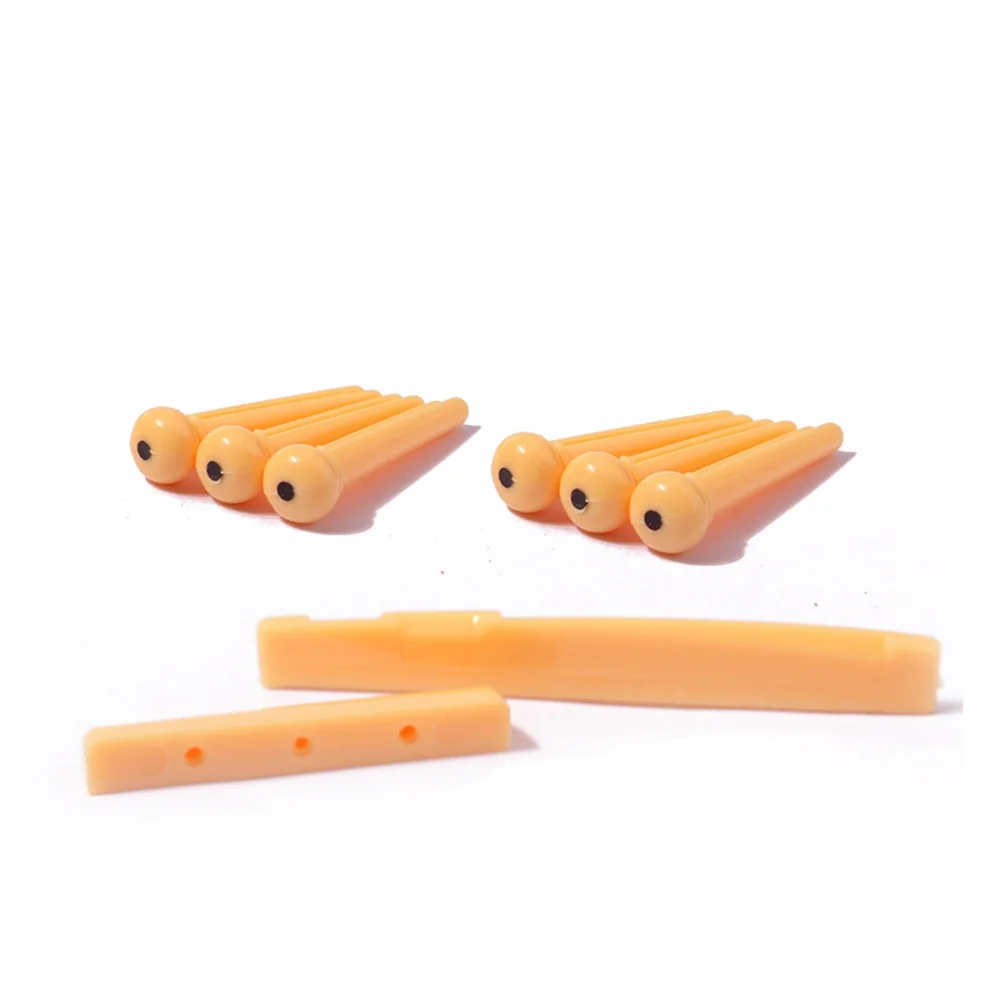 

Top and Bottom Pillows String Nail Set Guitar Parts Instrument Acoustic Kit Accessories Replacement Saddle Bridge Pegs