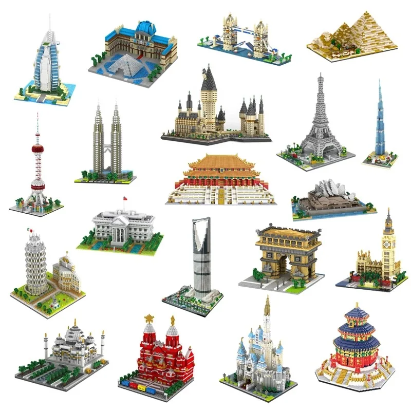 

YZ Mini Blocks Architecture Pisa World Landmark Building Bricks Louvre Lovely Toys Eiffel Tower Model Castle for Children Gifts