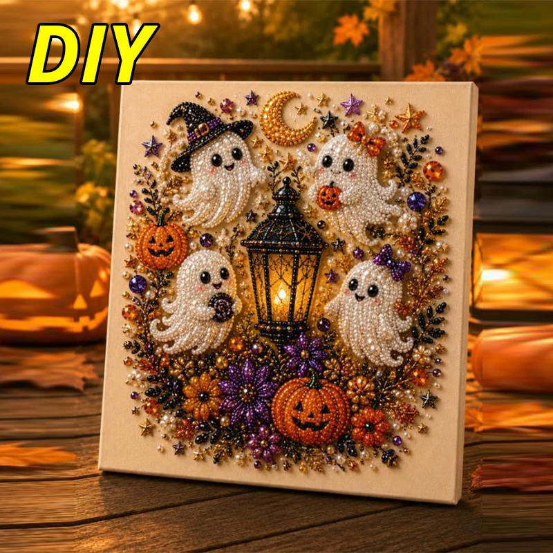 Pumpkin Lantern Halloween - Kit de Peinture Diamant DIY 3D