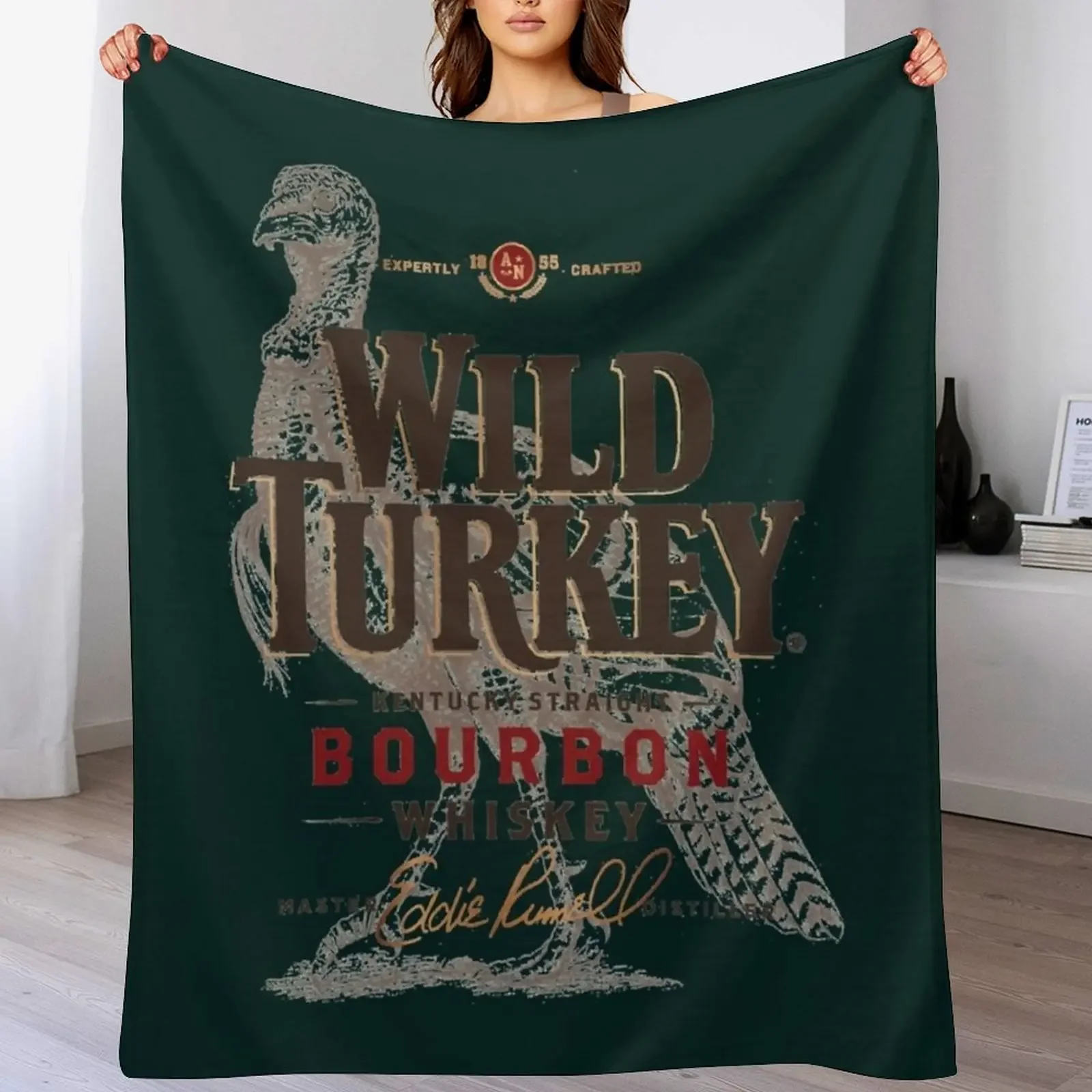 Retro Wild Turkey Premium Throw Blanket Soft Solid Color Blanket for Couch Bed