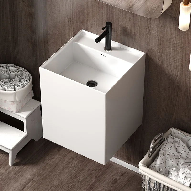 

Wall-mounted washbasin integrated wall-mounted washbasin small apartment bathroom balcony deepening ceramic suspended washbasin