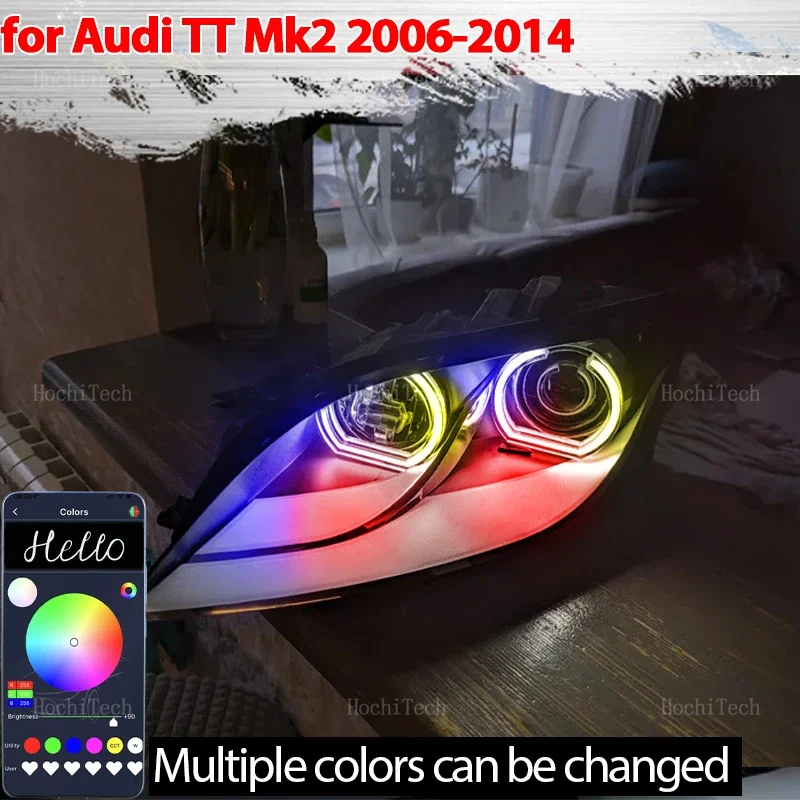 

Sequential APP Remote control New style Muti-colored modes Angel Eyes Ring LED Turn signal for AUDI TT Mk2 2006-2014