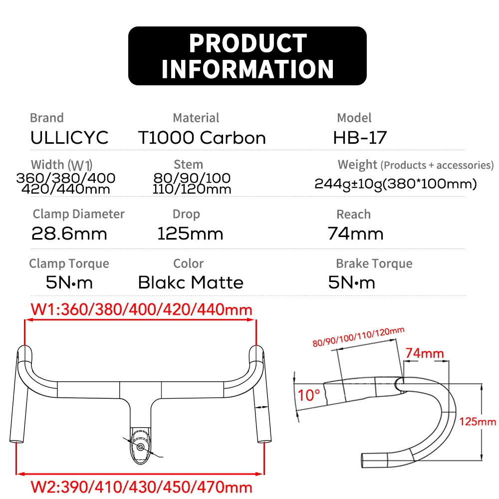 الترا ضوء 237 جرام الطريق الدراجة كامل ألياف الكربون كابل داخلي متكامل دراجة المقود قمرة القيادة ل 360 مللي متر-380 مللي متر مع جبل #5