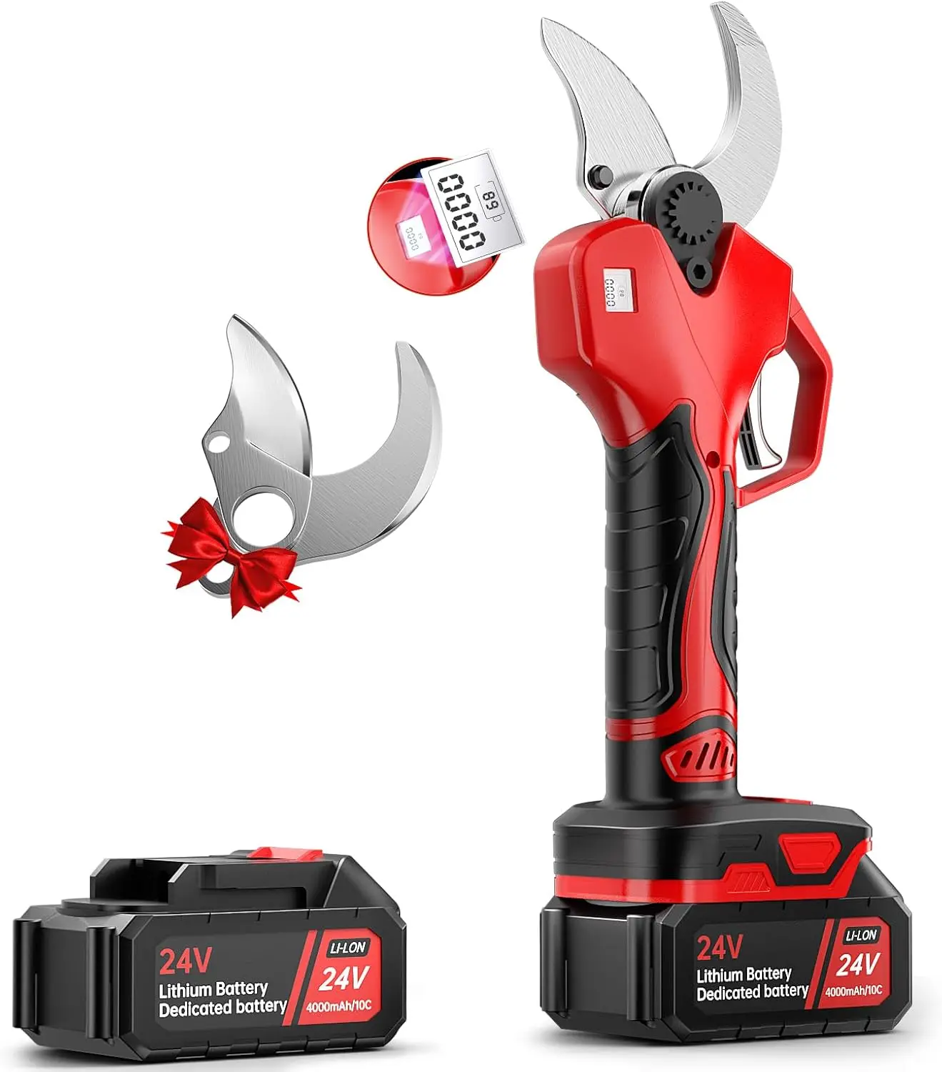 

Беспроводные электрические секаторы, диаметр реза 40 мм, литиевая батарея 24В с 2 лезвиями для обрезки сада