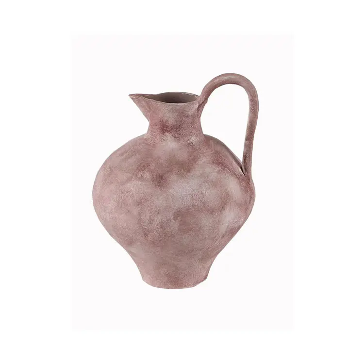 Wabi-sabi style vase ornament, Morandi ceramic jar, Nordic vintage flower vessel, home living room desktop decorative flower pot
