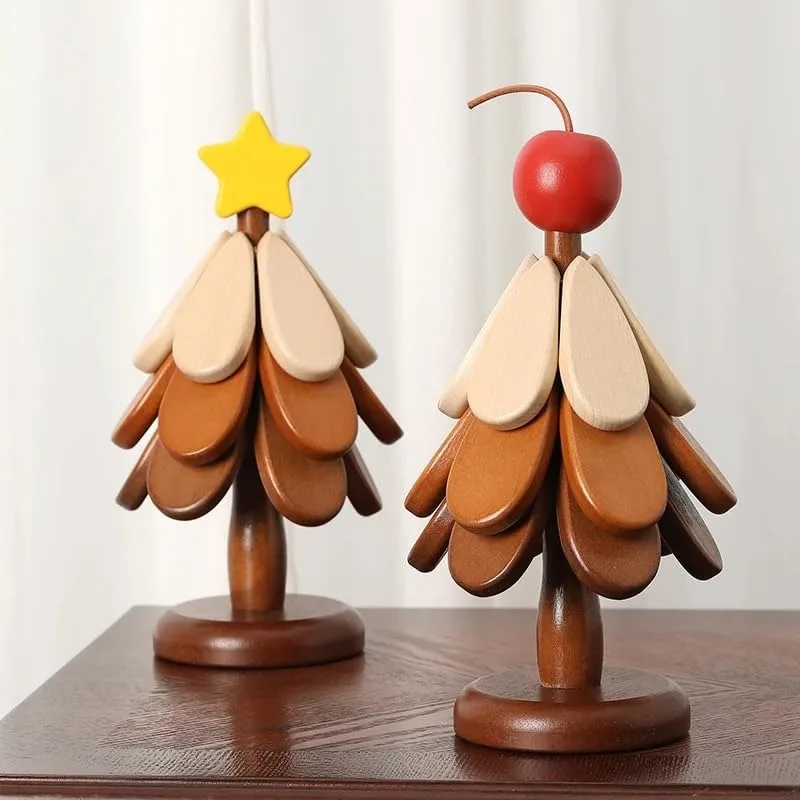 Hochwertige Massivholz-Weihnachtsbaum-Untersetzer - Hitzebeständiger Anti-Verbrühungs-Untersetzer, Esstisch-Sideboard-Dekoration & Geschenk