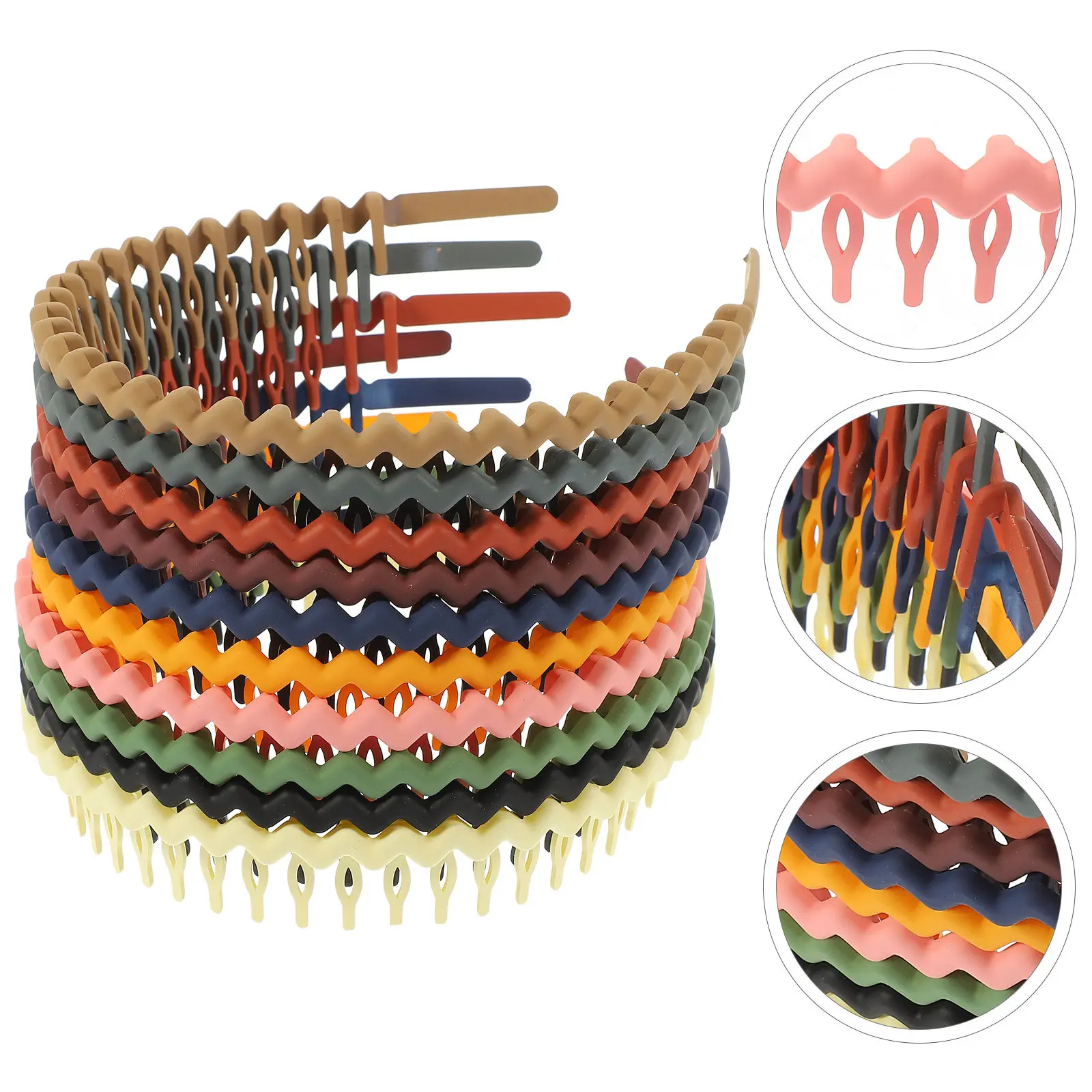 

10Pcs Plastic Headbands Teeth Comb Headbands for Women's Hair Non Slip Stylish Comfortable Essential Accessories