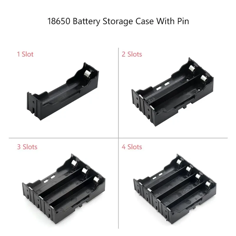 

18650 Power Battery Cases 1X 2X 3X 4X 18650 Battery Holder Storage Box 1 2 3 4 Slot Battery Container