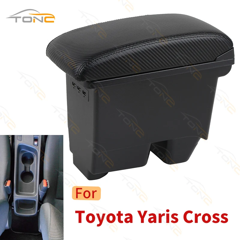 For Toyota Yaris Cross armrest box for toyota yaris suv central Store content box decoration With USB car accessories