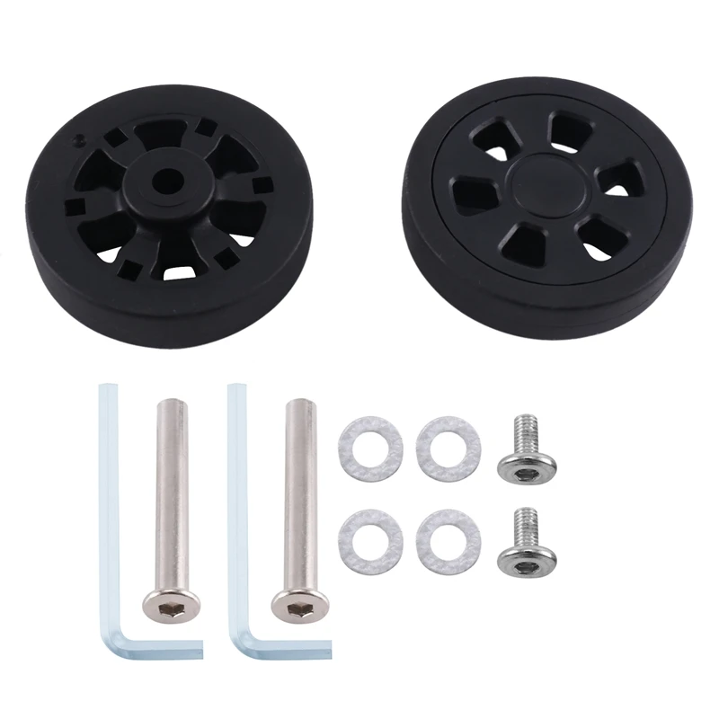 

55Mmx12mm Luggage Wheels Replacement Wear Resistant Environmental Protection PU Black Pair