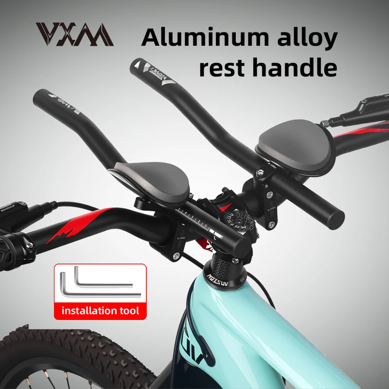 

VXM Mountain bike frosted aluminum alloy rest handle lightweight auxiliary handle road racing bend handle Detachable TT handles