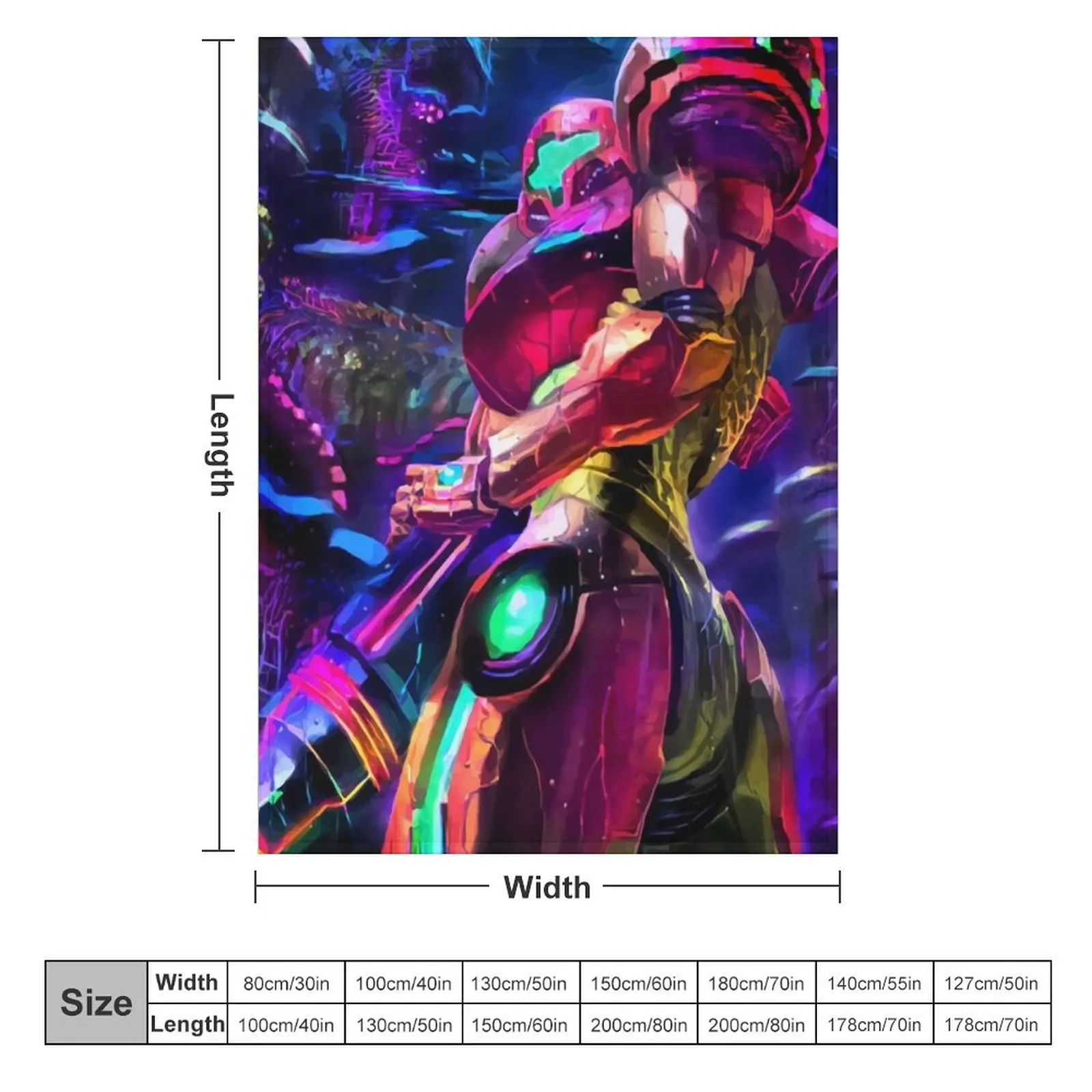 Samus Aran Metroid Throw Blanket warm winter cosplay anime Decorative Sofa Beach Blankets