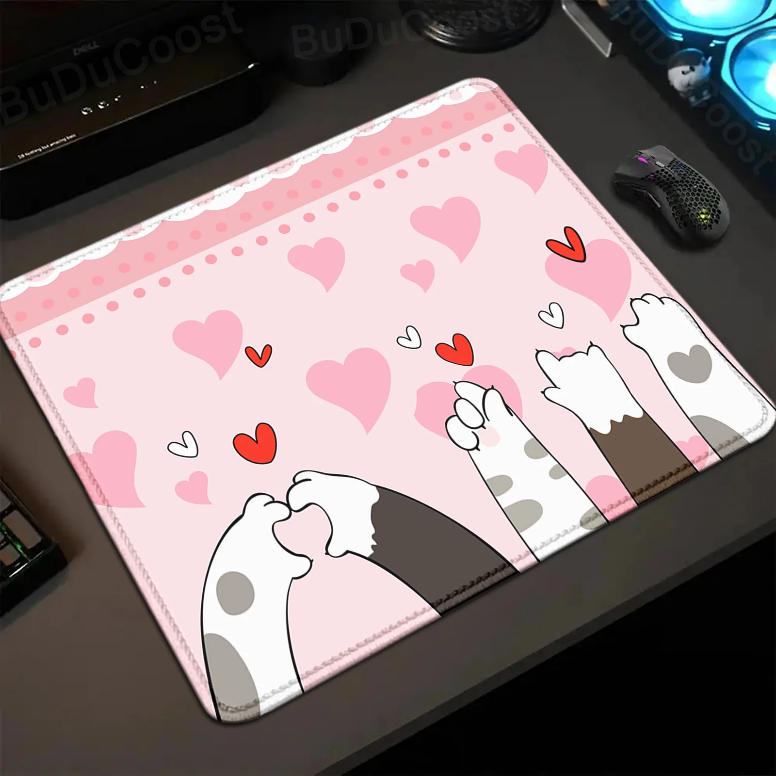 Cute Cartoon Cat Paw Game Mousepad XS Small Table Pad For PC Gamer Desktop Decoration 20x25cm Office Mice Mat Rubber Deskmat Rug