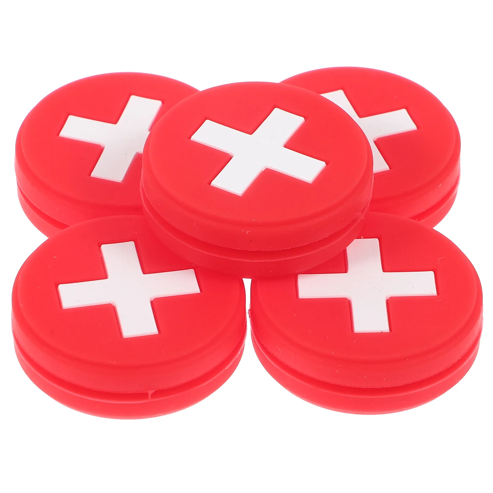 5 Pcs Tennis Racket Shock Absorber Dampener Swiss Flag Design Silicone Dampers for Racket Easy Install Less