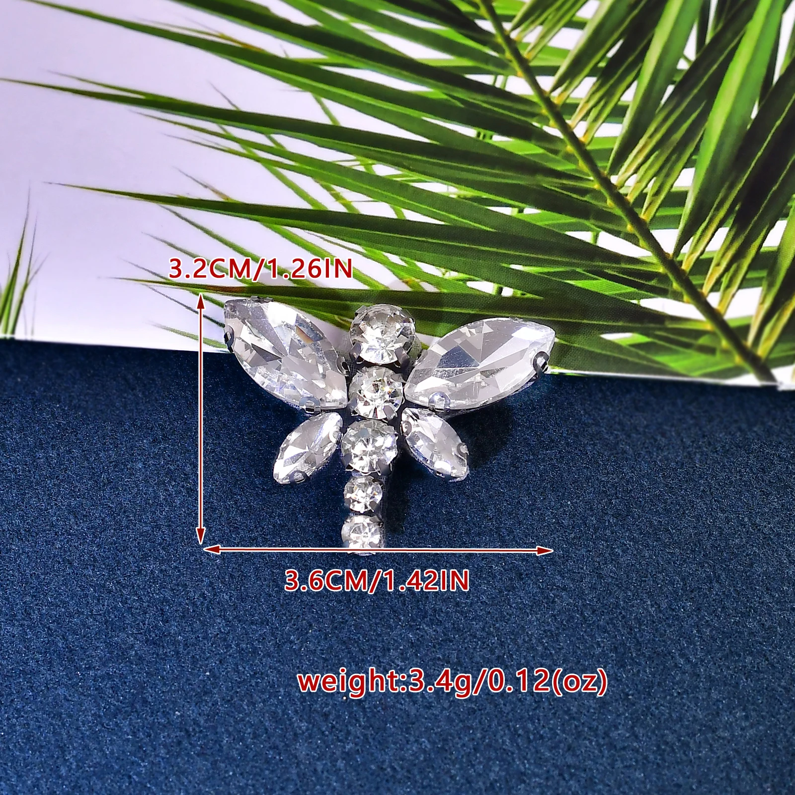 TOPQUEEN Diamond Applique, Personalized Dragonfly Shape Patch for Coat, T-shirt, Bag, DIY Clothing Accessories SP70