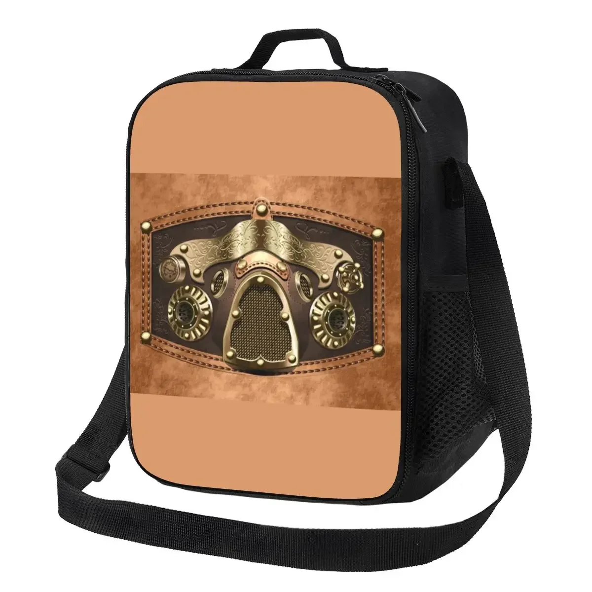 Steampunk Thermal Insulated Lunch Bag Fighter Pilot Portable Lunch Container for Outdoor Picnic Multifunction Bento Food Box