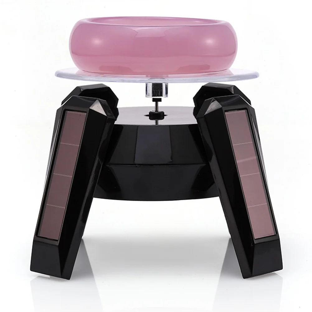 Solar Powered Display Stand 500G Capacity 500Lux Dual Power Rotating Turntable For Jewelry Watch Camera Display Abs Stand