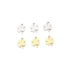 10pcs 6mm Stainless Steel Mini Leaf Jewelry Charms Pendant DIY Handcraft Waterproof Antiallergic