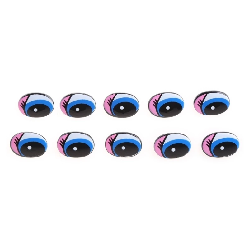 5 Pairs(10Pcs) Oval Blue Safety Plastic Eyes Toy Puppets Dolls Eyes DIY 24 x18mm