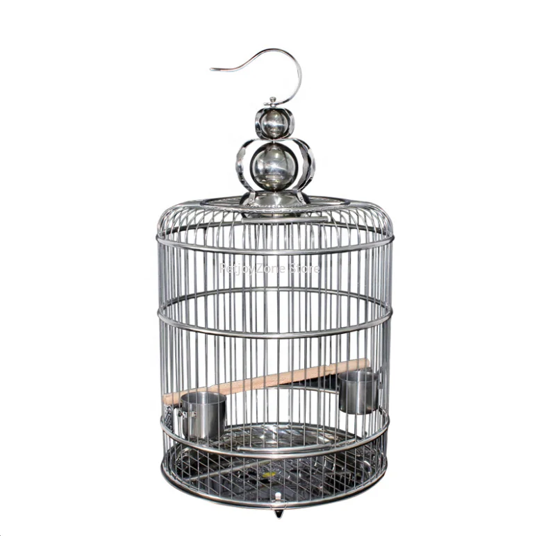 

Hot Selling Stainless Steel Birds Nest Cage Round Bird Cage For Hanging Canary Bird Carrying Cage Outdoor