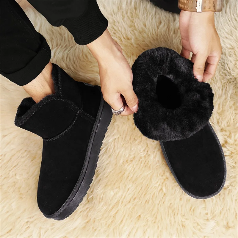 أحذية ثلج معزولة لعام 2025 للرجال، مبطنة بالفرو الصناعي ومضادة للانزلاق، مثالية لعيد المحاربين القدامى والتزلج أو التزلج على الجليد