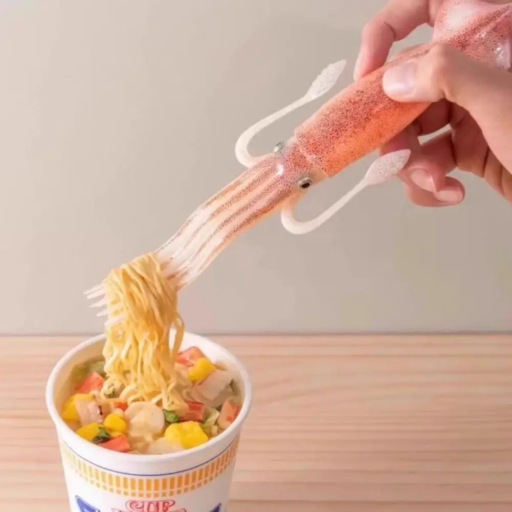 

Easy-to-use Noodle Fork Cute Squid Shaped Noodle Fork Set Heat-resistant Cooking Tools for Ramen Pasta Salad Funny for Adults