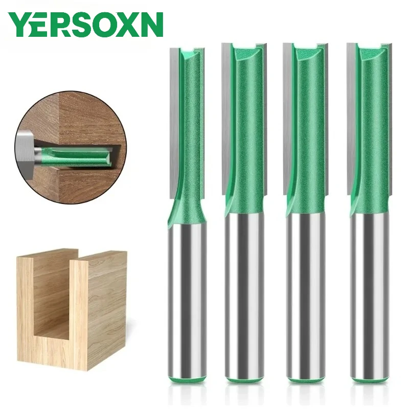 1Pcs 8mm Shank 3-20mm Double Blade Straight Router Bit Slotting Cutter Tungsten Steel Trimming Machine Cutter Woodworking Tools