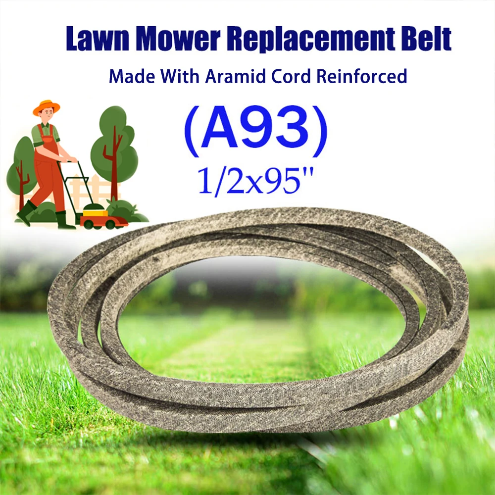 1Pc A93 Aramid Cord Reinforced Lawn Mower Deck Drive V‑Belt 1/2