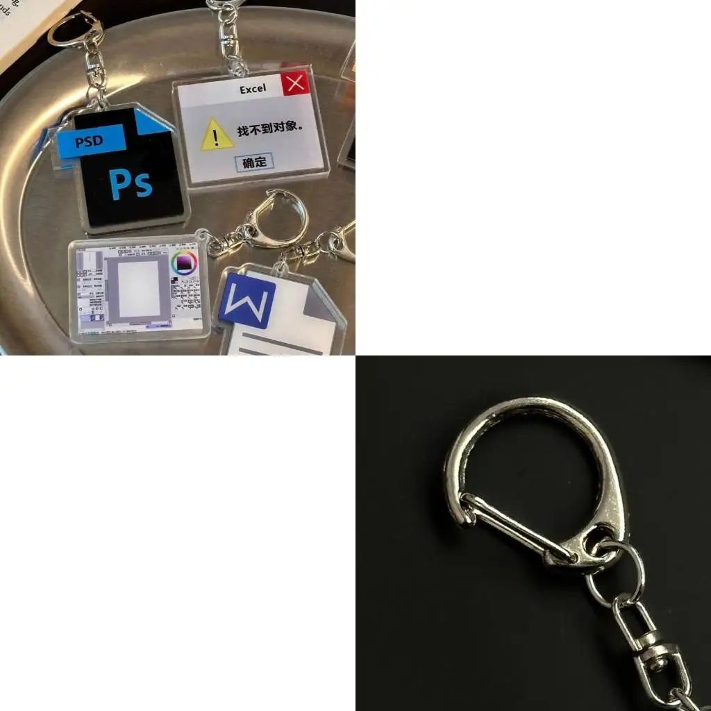 91AF Unique Acrylic Keychain Holder Stylish Car Keys Accessory Gift for Designers Commuters and Special Occasions