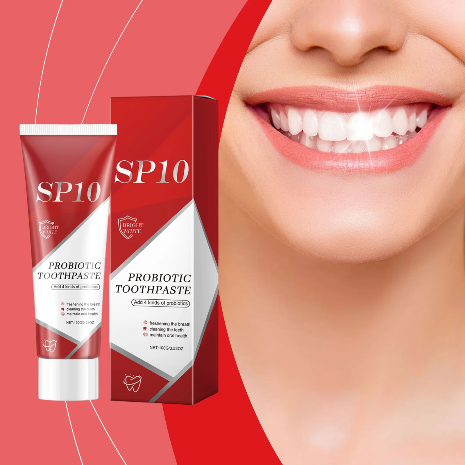 

Sp10 Probiotic Whitening Toothpaste Remove Plaque Stains Improves Yellow Teeth Toothpaste Fresh Breath Teeth Care Products 100ml