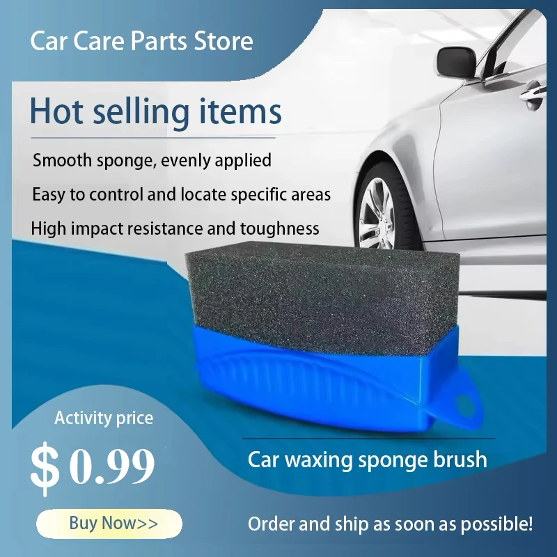 Waxing Sponge Brush With Cover Car Motorcycle Wheel Polishing ABS Washing Cleaning Tire Contour Dressing Applicator Detail Clean