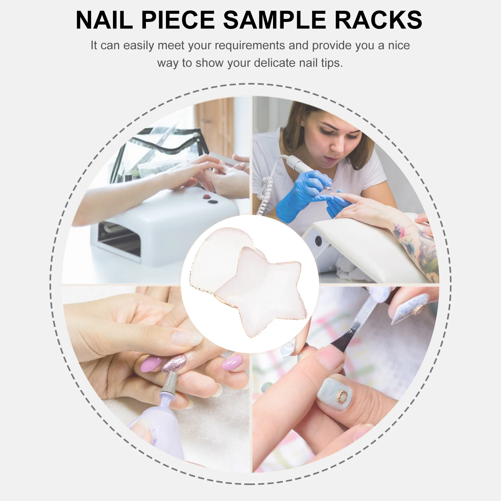 

2Pcs Nail Piece Sample Racks Premium Manicure Display Plates for Nail Art Tools Organizers Bedroom Dorm Decor Manicure Palettes