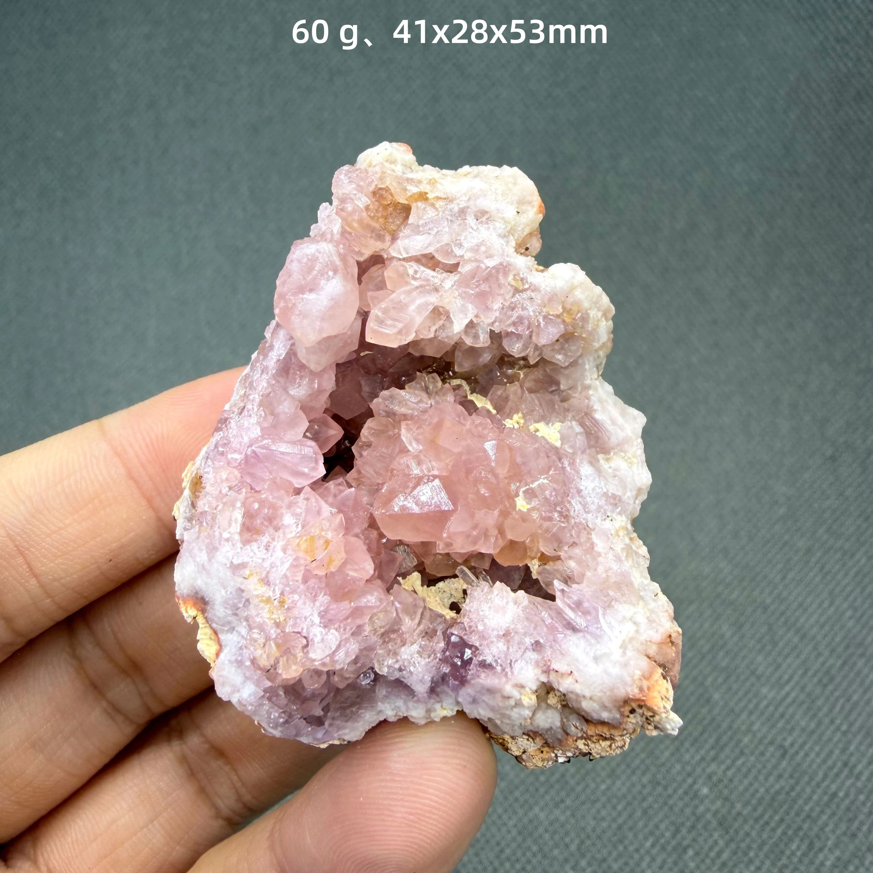 Natural Argentina Pink Amethyst Stone Quartz Raw  mineral specimen + healing quartz crystals and stones rock gemstone view 4