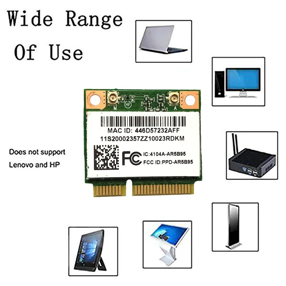 Atheros AR5B95 AR9285 Wireless Network Card 2.4G 150Mbps PCI-E Half-Height Built-in Network Card for X230 G460