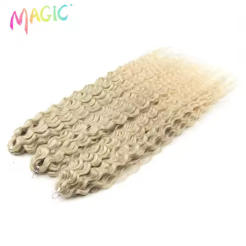Magic Ariel Curl Hair Water Wave Twist Crochet Hair Synthetic Braid Hair Ombre Blonde 22 Inch Deep Wave Braiding Hair Extension - Image 52