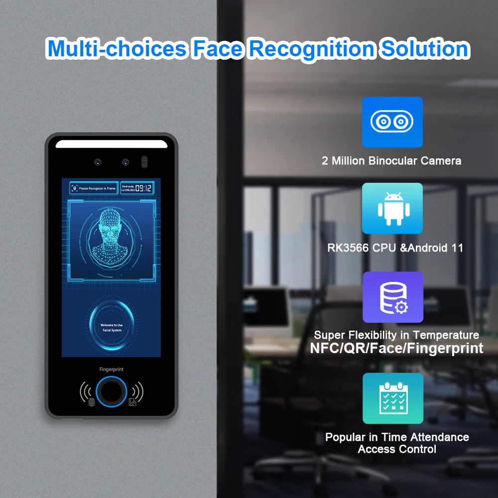 Wall Mounted Non-contact Automatic Biometric Face Recognition Access Control System Terminal