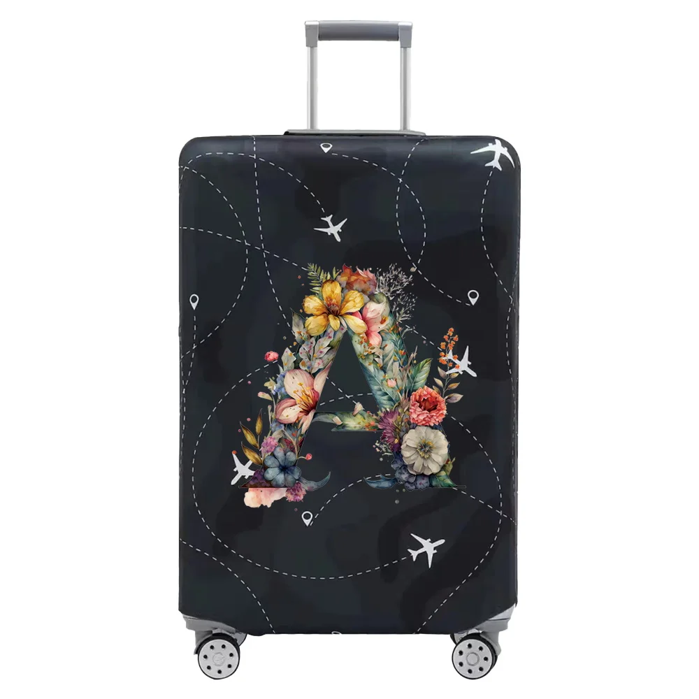 Travel Suitcase Cover Luggage Stretch Fabric Protective Covers Baggage Case Cove for 18-28 Inch Suitcases Floral Letter Series