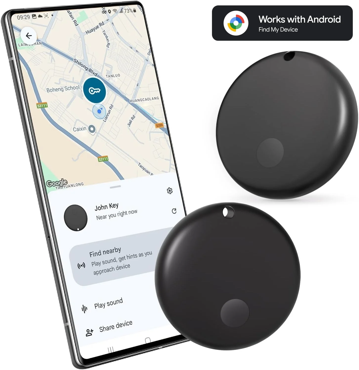 Bluetooth Tracker for Android（Only） – Smart Tags, Works with Google Find My Device, Locator for Keys, Wallet, Luggage