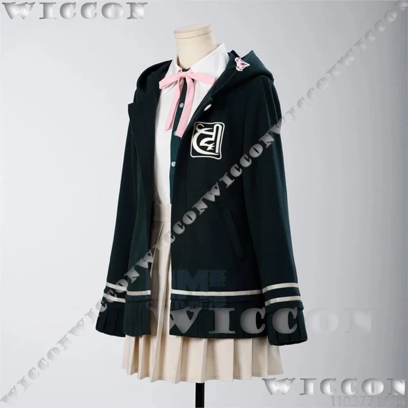 Nanami ChiaKi juego Danganrronppa Cosplay disfraz peluca gato bolsa Prop uniforme escolar traje diario chica mujer Hallloween Cos personalizado
