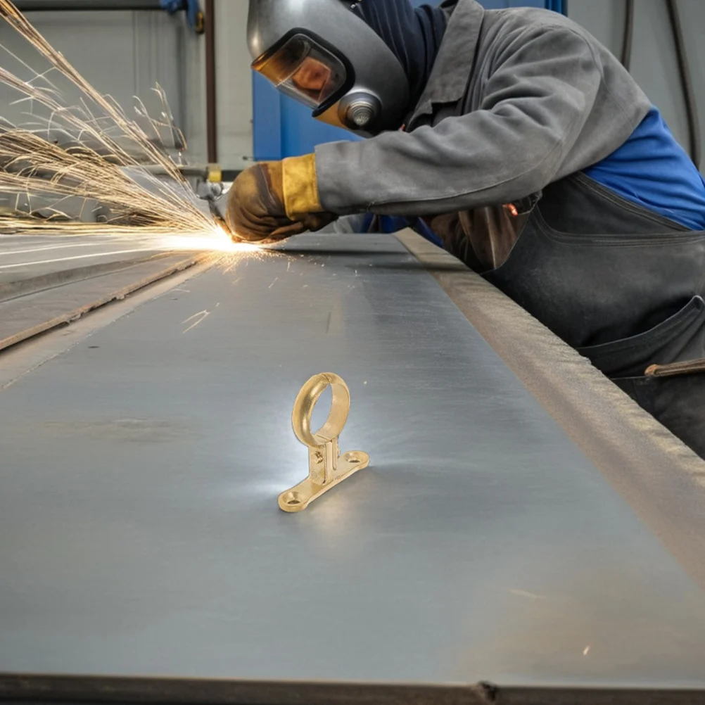 

1pcs Brass Clamp: Yellow Water Pipe Support Bracket Heavy Duty Tube Clip Mount For Kitchen Bathroom Drainage Ac Pipe Fixing