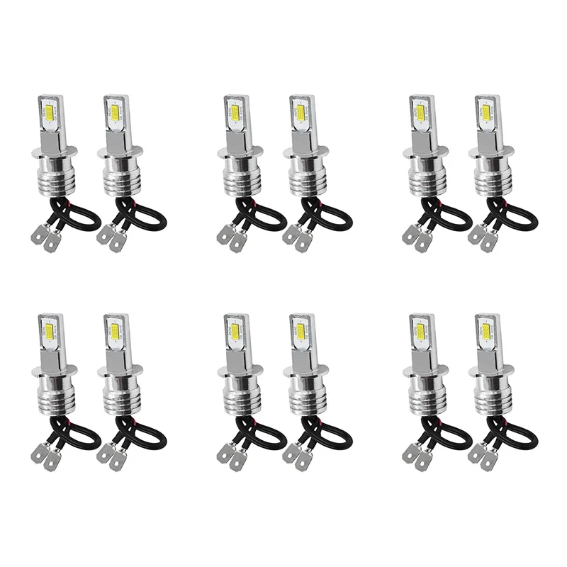 

12X H3 Super Bright LED Headlight Fog Light Driving Lamp Bulb Kit 6000K White 10W