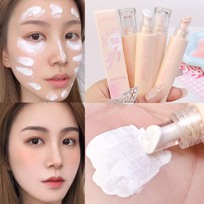 Face Liquid Foundation Concealer Base Makeup Waterproof Base Brightening Whitening Cover Dark Circles Matte Foundation Cosmetics