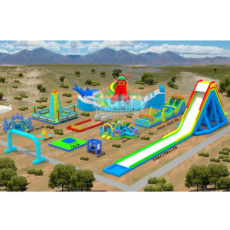 Parque de Atracciones Inflable Móvil para Exteriores de Diseño Libre para Uso Comercial