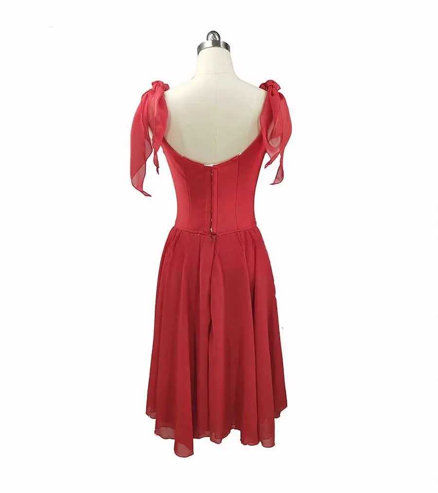 발레 큐피드 대회 드레스 레드 어린이 성인 맞춤 전문 발레 폼파두르 스커트 여성용