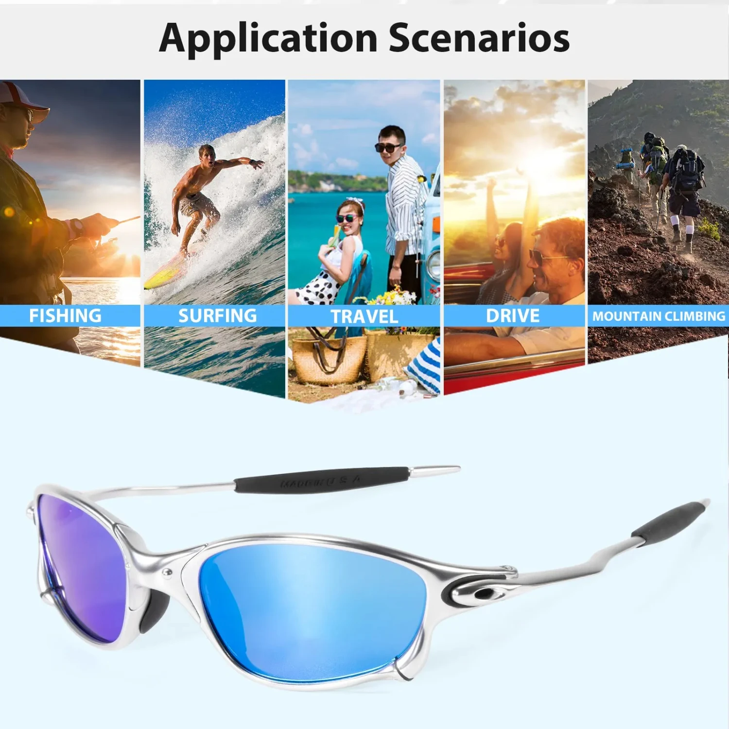 Gafas de sol polarizadas para hombre y mujer, lentes para ciclismo, pesca, conducción, deportes al aire libre, UV400