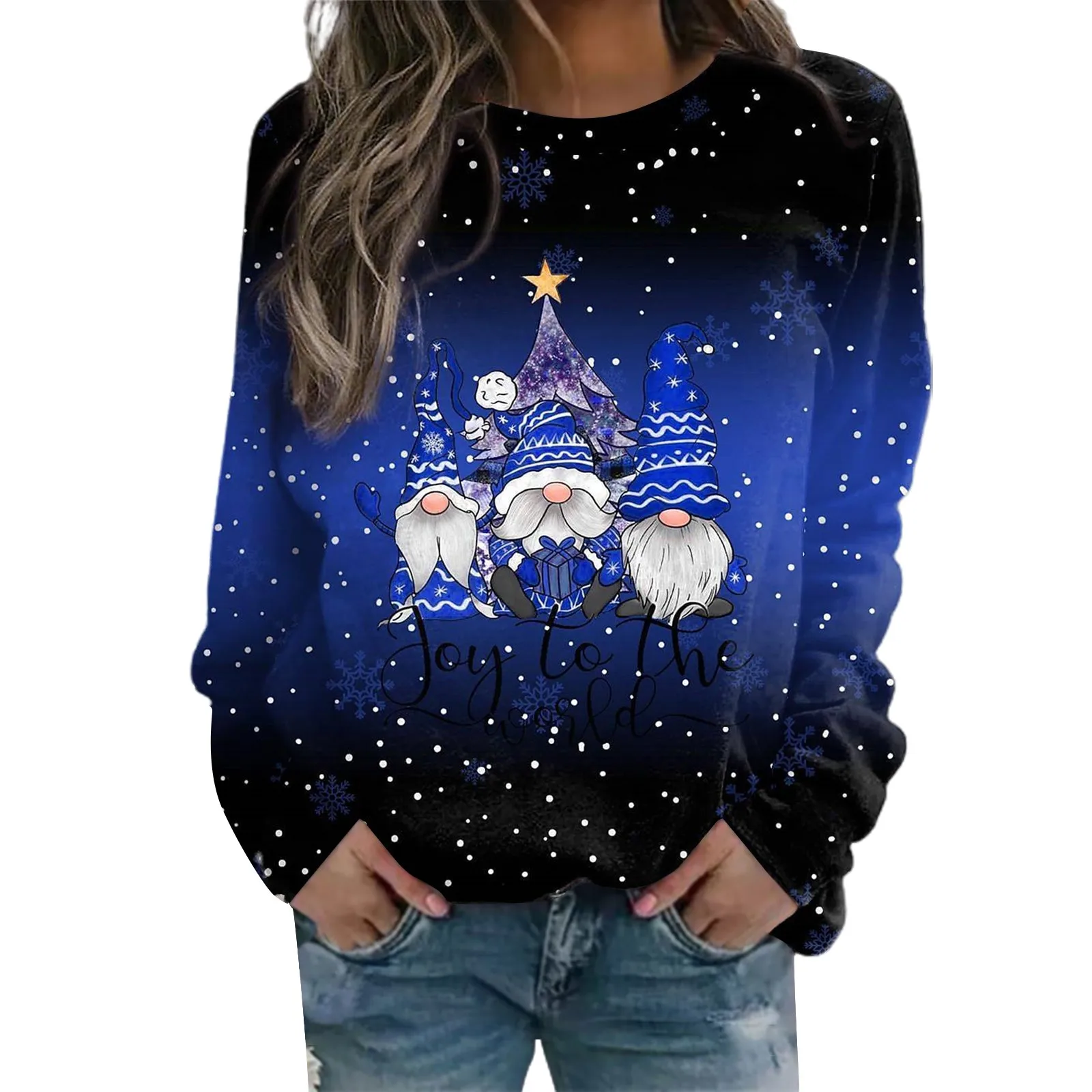 

Yoga Hoodie Women Women Casual Christmas Letter Print Round Neck Long Sleeve Sweatshirt Loose Top Women Fleece Pullover Hoodie