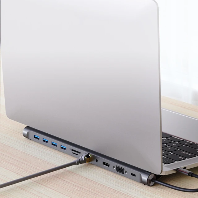HUB USB C 11 In 1 - Docking Station Con HDMI 4K, VGA, Ethernet, PD 100W, Per MacBook, Surface E Altri - Foto 5