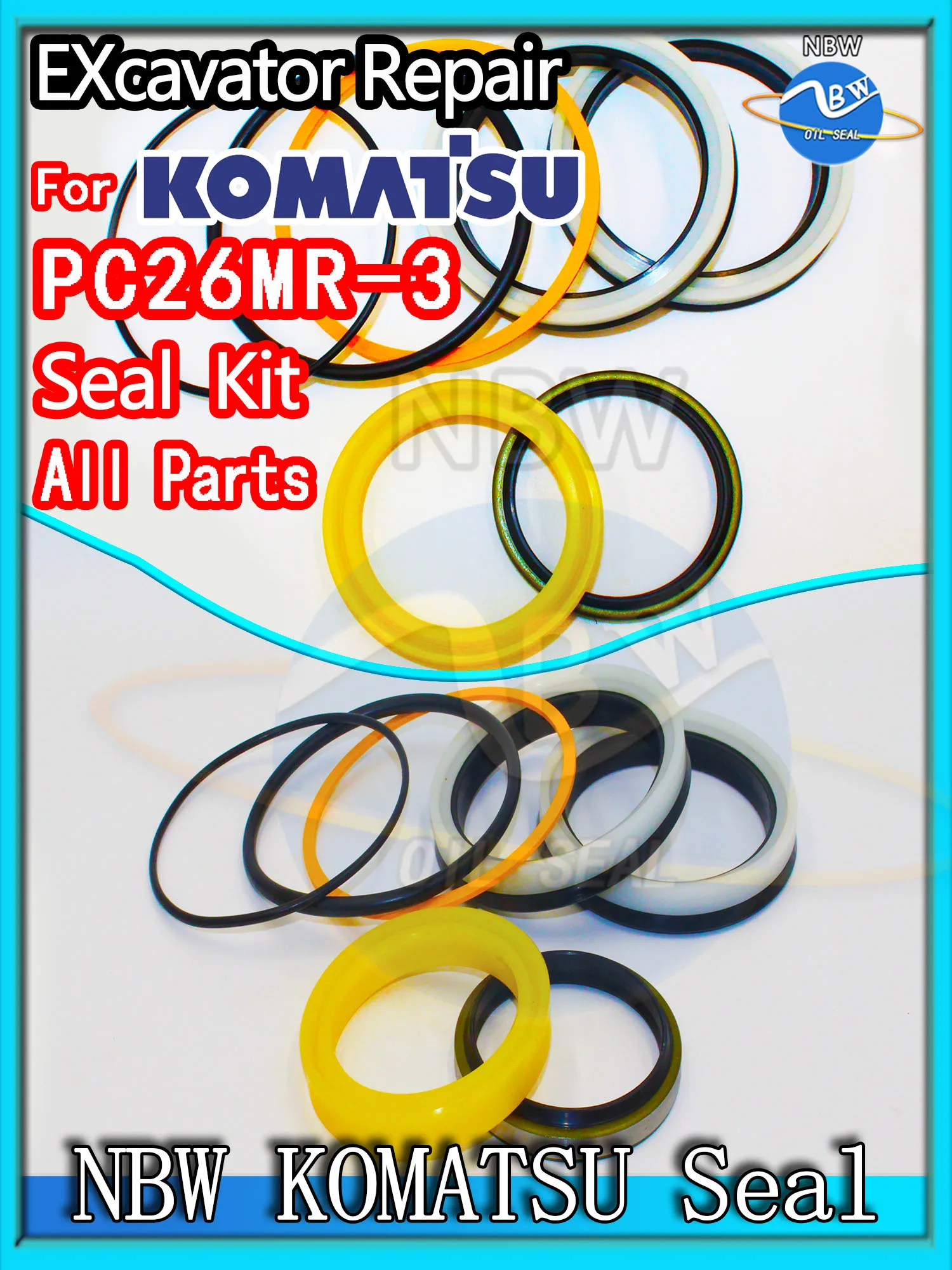 

For KOMATSU PC26MR-3 Excavator Oil Seal Kit High Quality Repair PC26MR 3 ARM Bucket Hydraulic Pump Digger Clamshell Shovel Swing