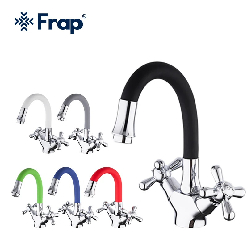 

Frap Classic Bathroom Faucets Basin Faucet Washbasin Faucet Sink Tap Dual Handle Tap Flexible Tube Crane Cold Hot Mixer Torneira